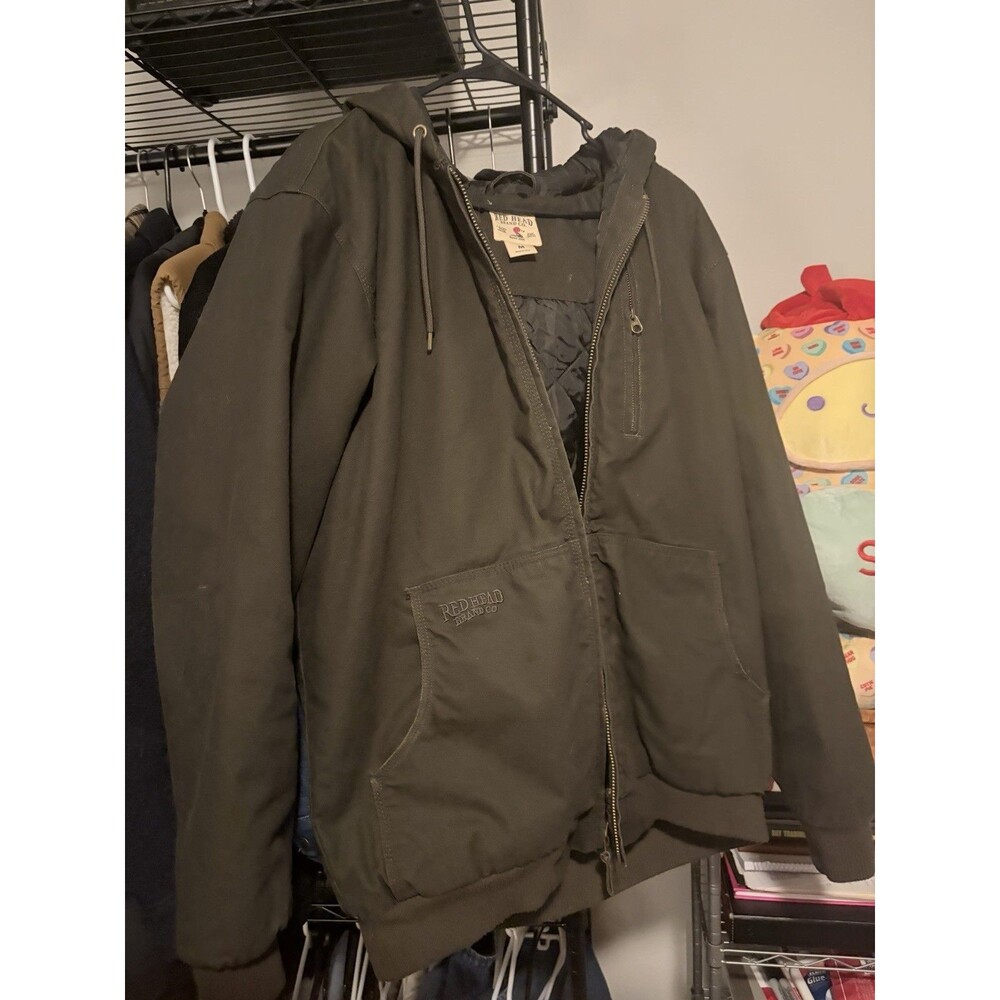 RedHead Men’s Hooded Full-Zip Lined Jacket Green Regular Fit Size M